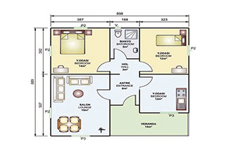 Prefabrik Ev Tek Katlı 85 m² Prefabrik Ev Tek Katlı 85 m²