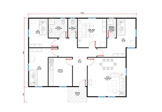 Prefabrik Ev Tek Katlı Lüks 132 m² Prefabrik Ev Tek Katlı Lüks 132 m²